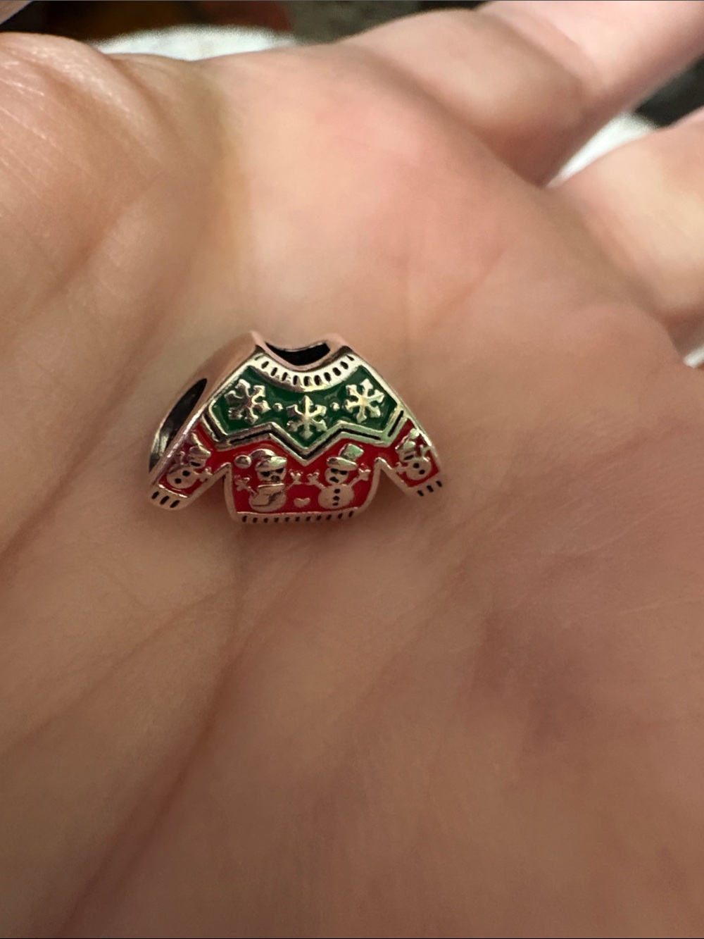 S925 Christmas sweater charm